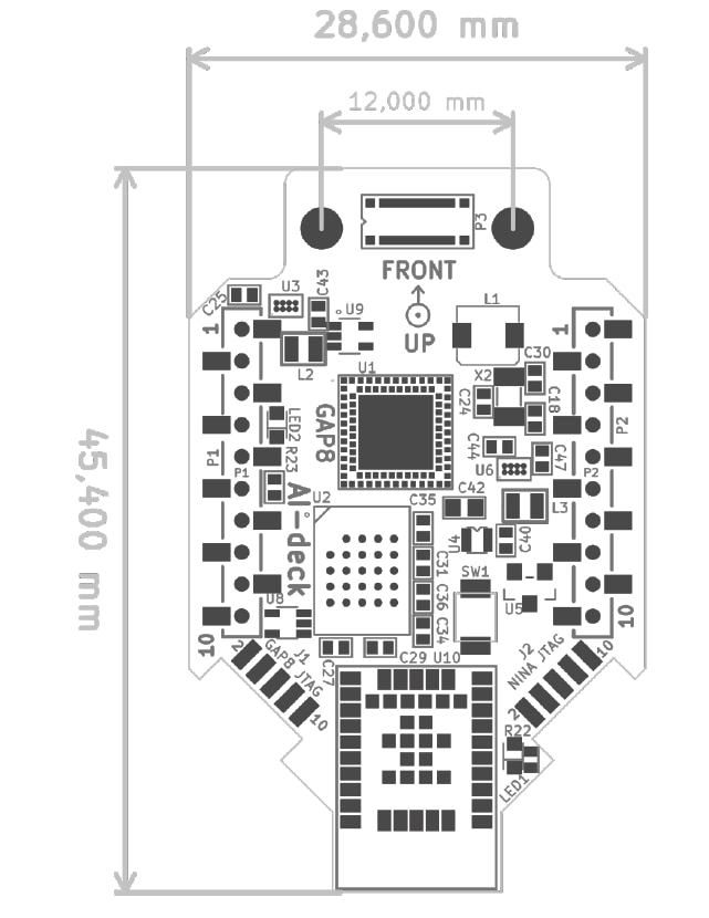 機械図面 - Hackboard Crazyflie AI-Deck V1.1